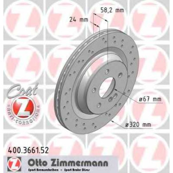 Тормозной диск ZIMMERMANN 400.3661.52
