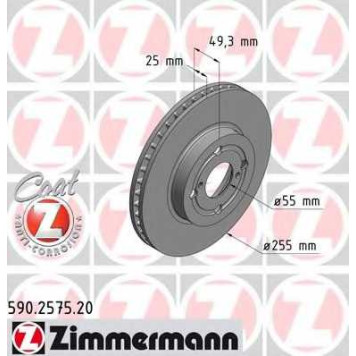 Тормозной диск ZIMMERMANN 590.2575.20