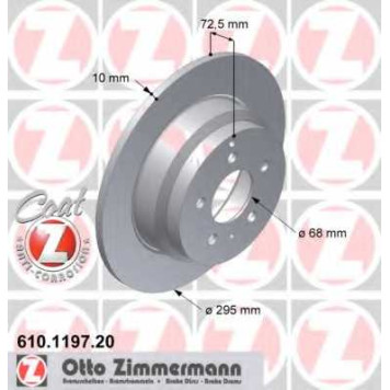 Тормозной диск ZIMMERMANN 610.1197.20