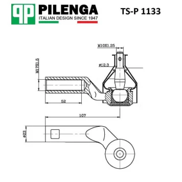 Рулевой наконечник правый MAZDA 3, MAZDA 5 <b>PILENGA TS-P1133</b>-1